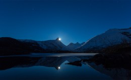 挪威博多晚上湖泊山水风景壁纸