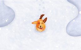 白雪皑皑有一只毛茸茸的小狗壁纸