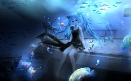 初音未来鱼水中4K高清动漫壁纸